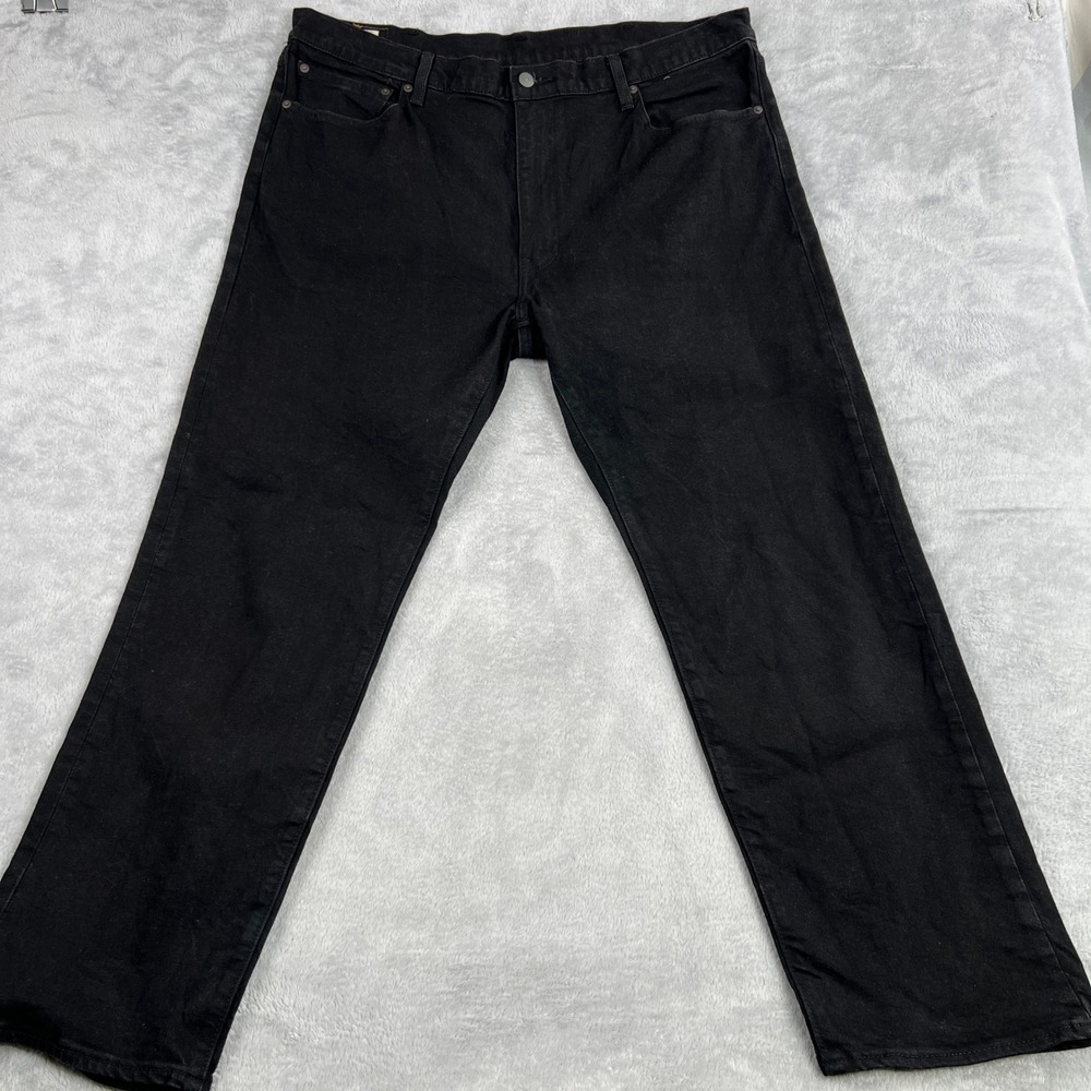 Levi's Premium 502 Taper Jeans 40x32 Black Men Regular Fit Tapered Leg Denim